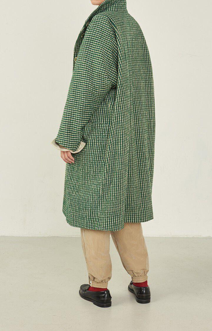 American Vintage Manteau Femme Nanbay - CARREAUX PELOUSE 65 Manches Longues Vert - E23