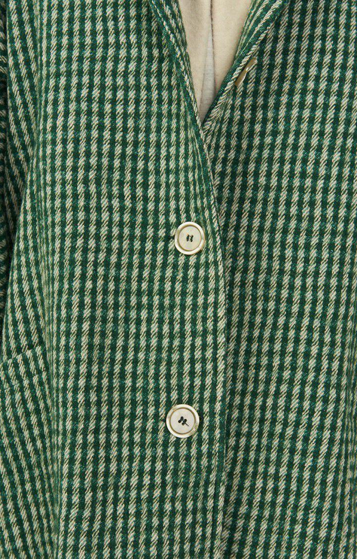 American Vintage Manteau Femme Nanbay - CARREAUX PELOUSE 65 Manches Longues Vert - E23