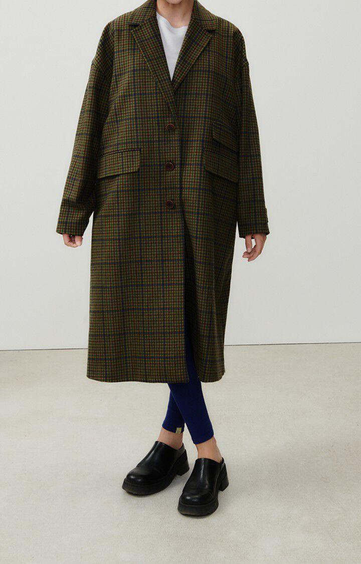 American Vintage Manteau Femme Nelabird - TARTAN MARRON 49 Manches Longues Marron - E23