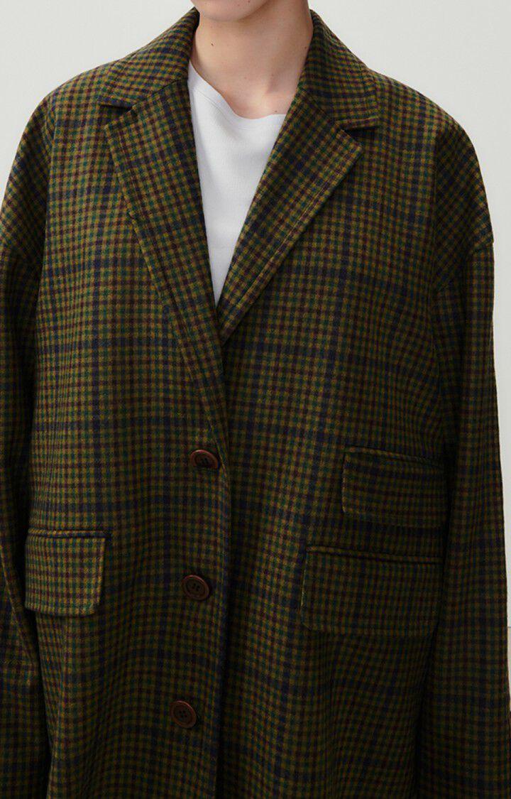 american vintage Manteau femme Nelabird - TARTAN MARRON 49 Manches longues Marron - E23