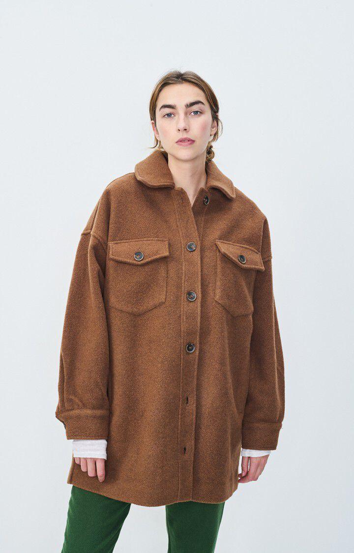 american vintage Manteau femme Pacybay - BOIS Manches longues Marron - H19