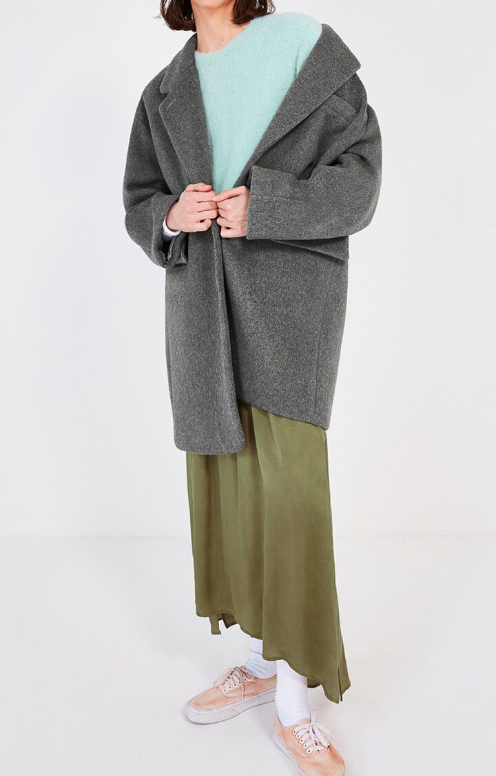 American Vintage Manteau Femme Pamilia - GRIS CHINE Manches Longues Gris - E20