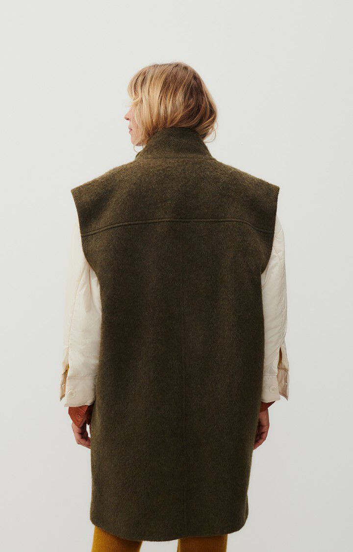 American Vintage Manteau Femme Roly - ASPERGE CHINE 0 Sans Manches Vert - H23