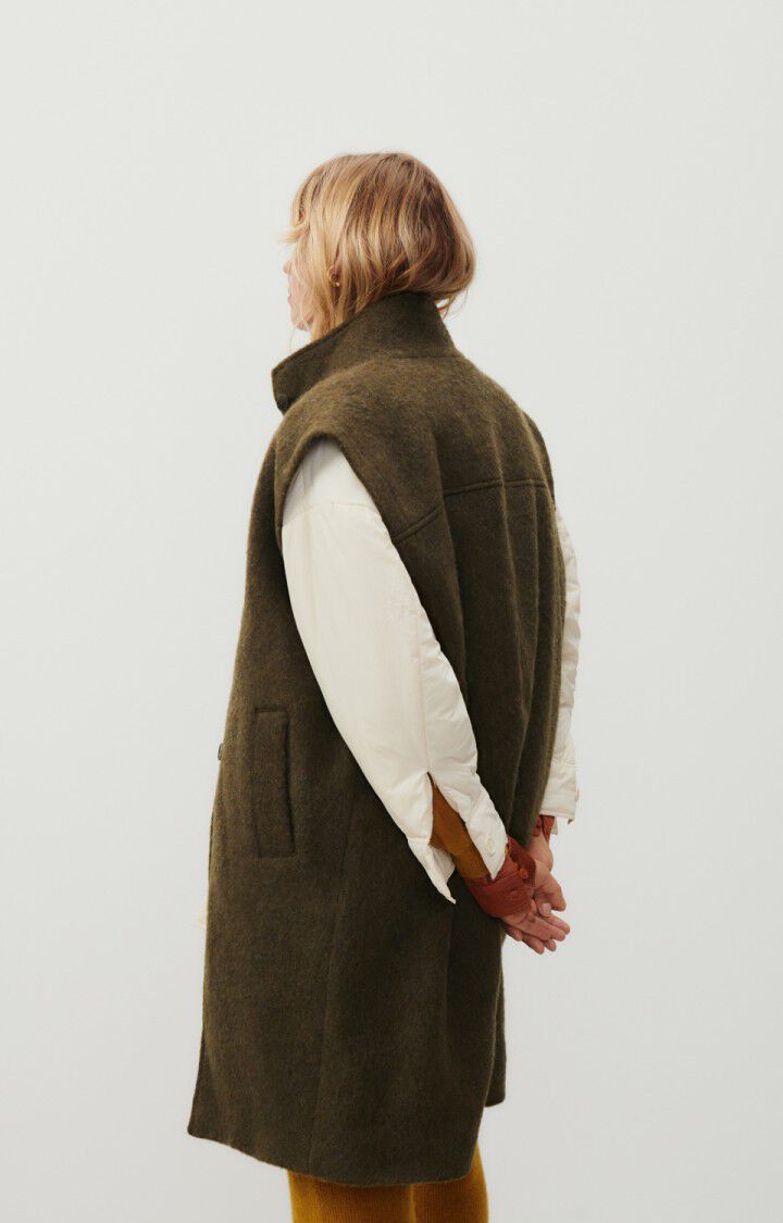 American Vintage Manteau Femme Roly - ASPERGE CHINE 0 Sans Manches Vert - H23