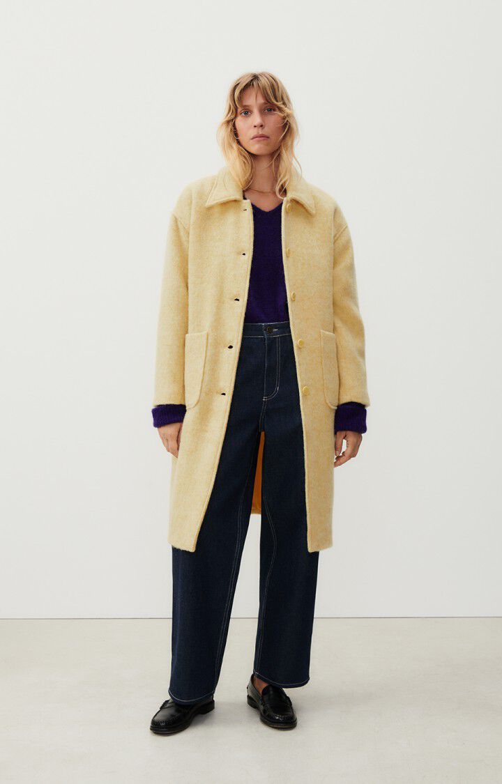 american vintage Manteau femme Roly - CITRONNADE CHINE 51 Manches longues Jaune - H23