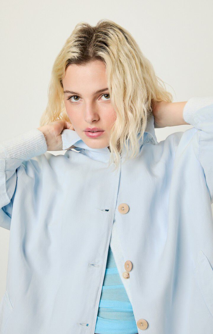 American Vintage Manteau Femme Ronrock - BLEU CIEL Manches 3/4 Bleu - E22