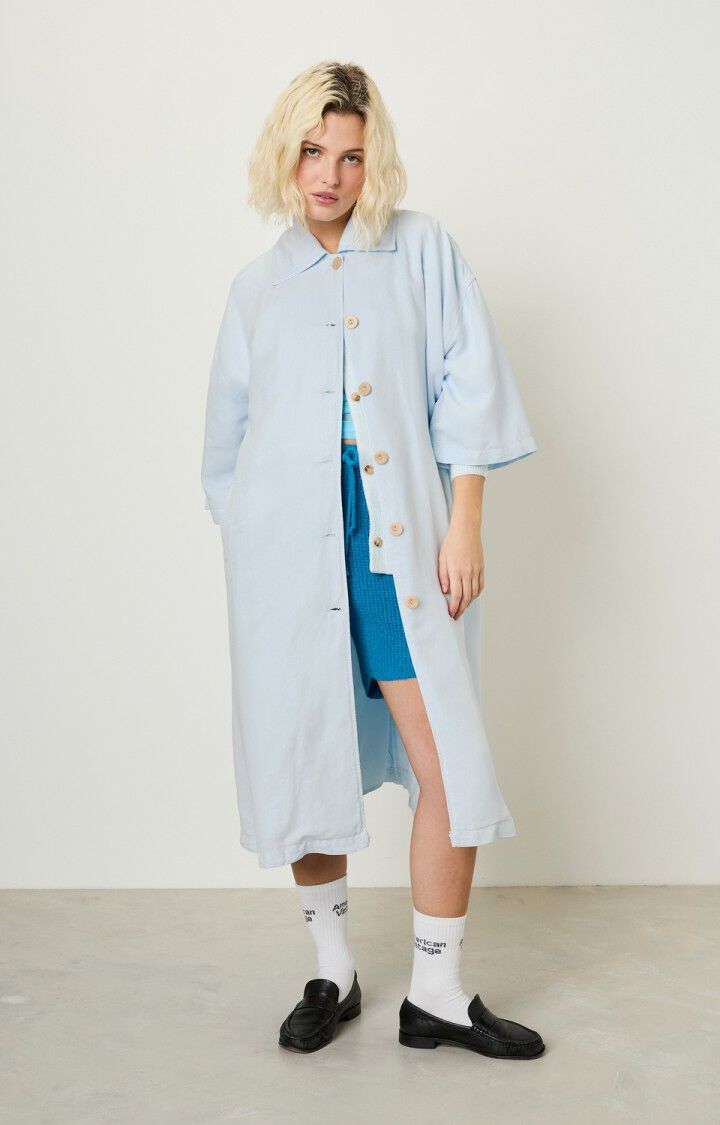 american vintage Manteau femme Ronrock - BLEU CIEL Manches 3/4 Bleu - E22