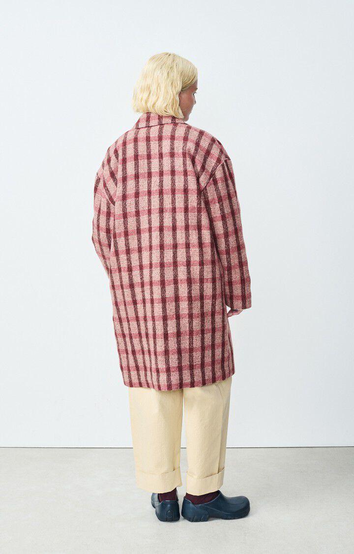 American Vintage Manteau Femme Tursburg - TARTAN POIVRE ROUGE 51 Manches Longues Rouge - H24