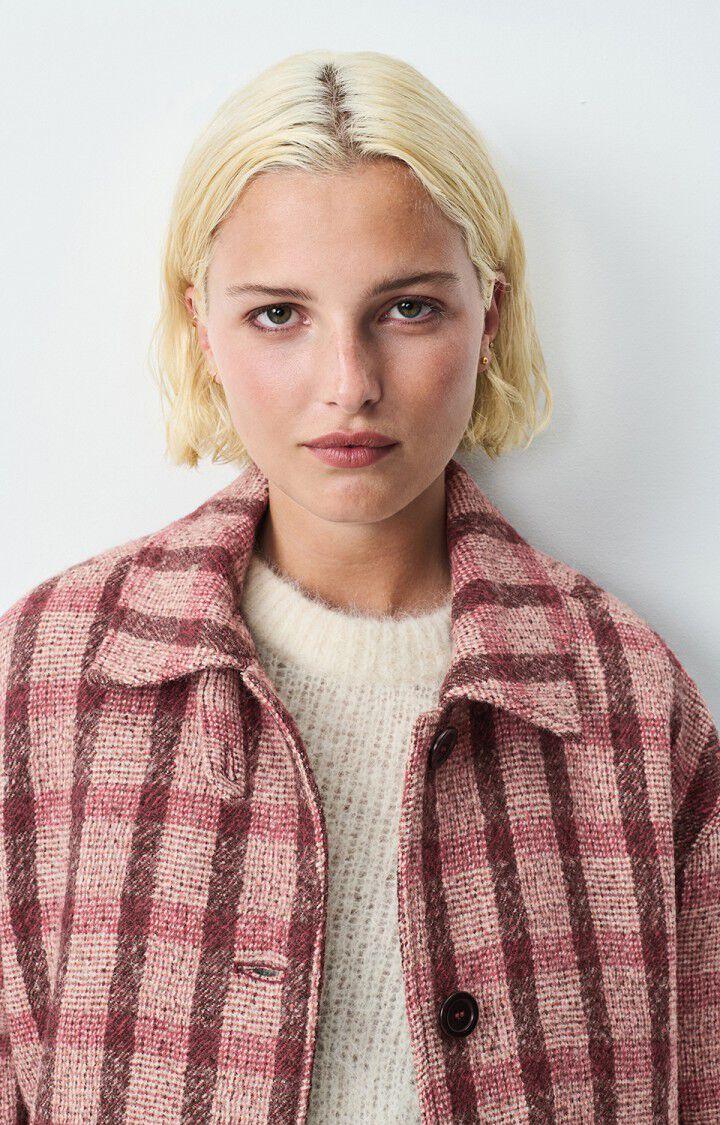 American Vintage Manteau Femme Tursburg - TARTAN POIVRE ROUGE 51 Manches Longues Rouge - H24