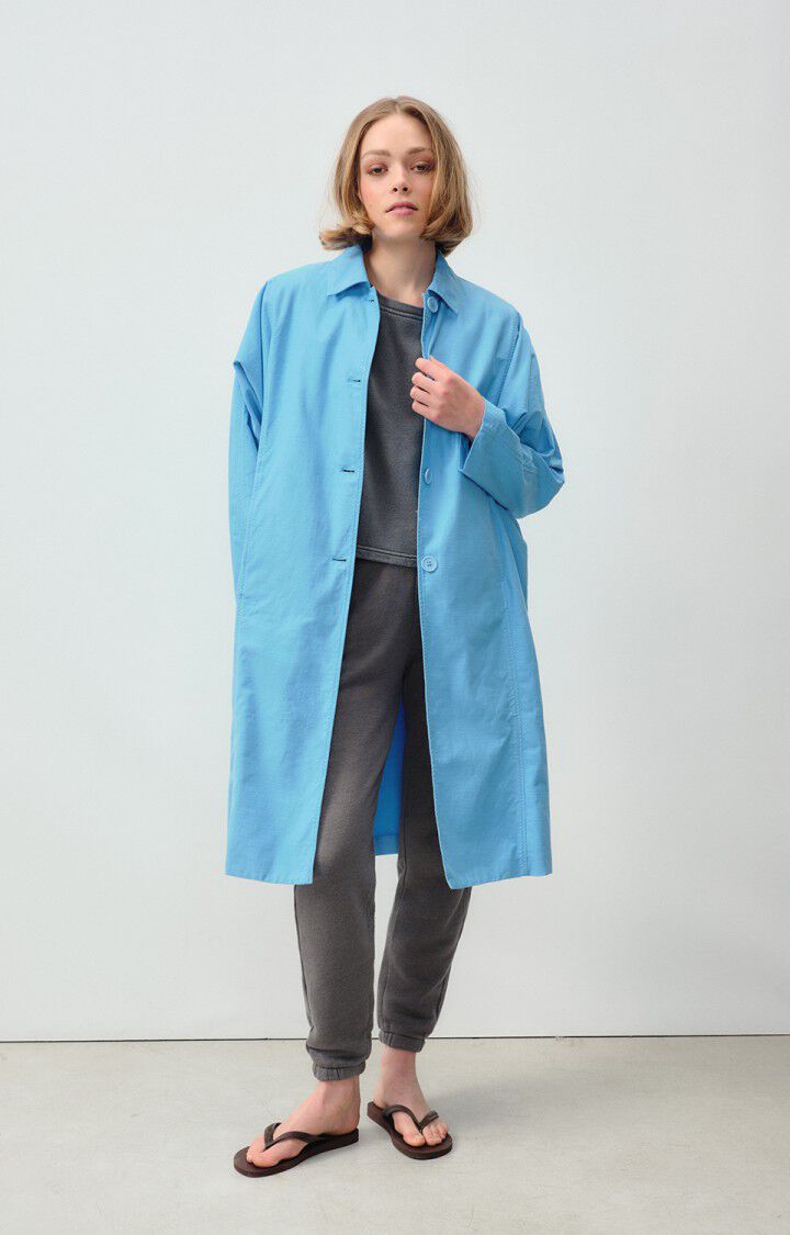 american vintage Manteau femme Zarydok - CIEL 63 Manches longues Bleu - E24