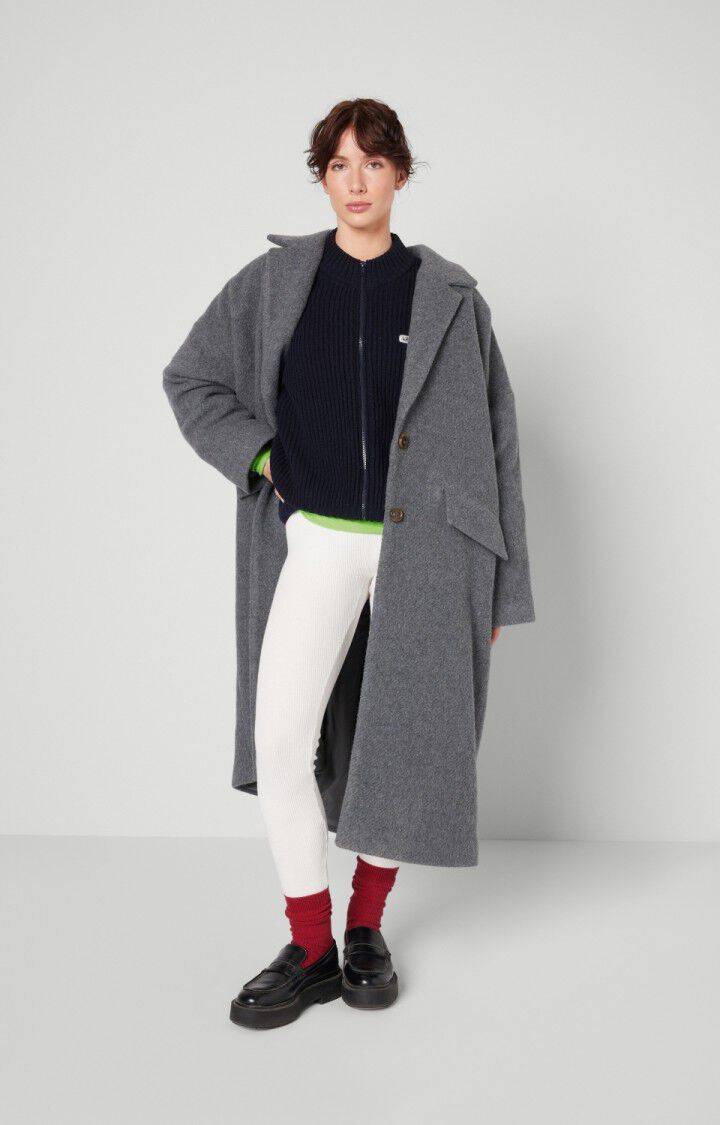 american vintage Manteau femme Zefir - GRIS CHINE Manches longues Gris - H22