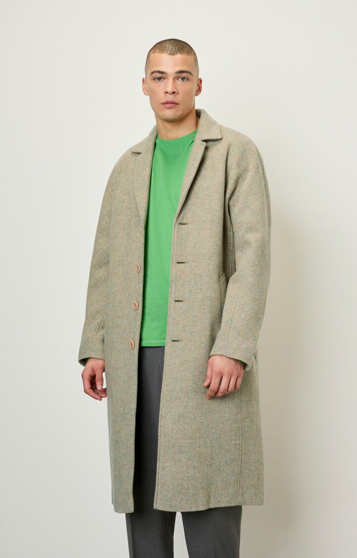 american vintage Manteau homme Abelville - BICHE CHINE Manches longues Beige - E22