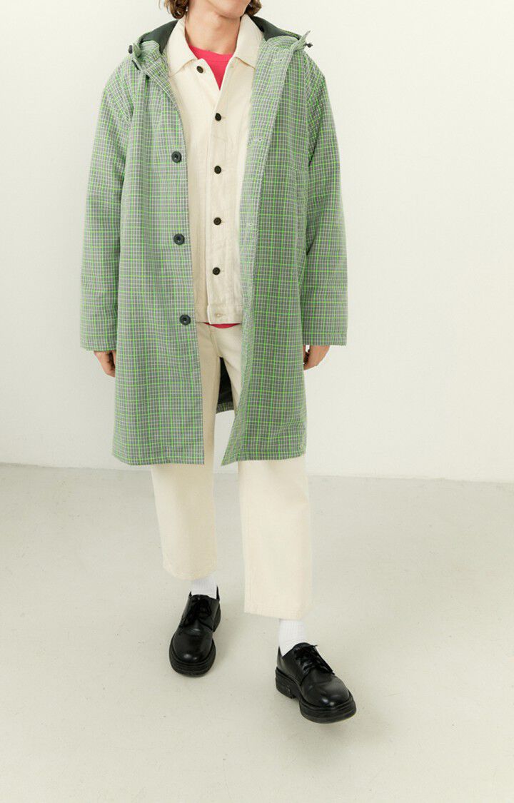 american vintage Manteau homme Etiz - PRINCE DE GALLES VERT 62 Manches longues Vert - E23