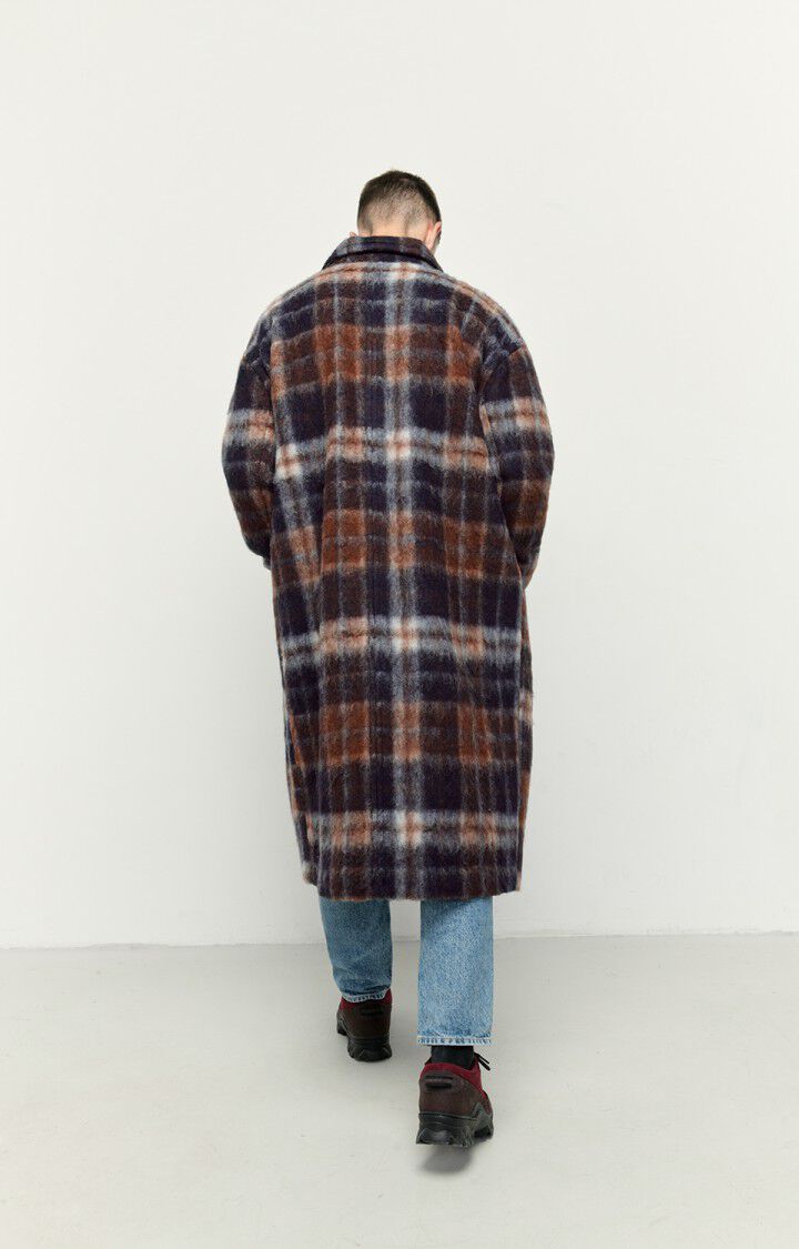 American Vintage Manteau Homme Geomark - NAVY TARTAN Manches Longues Bleu - H22