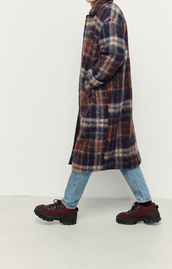 American Vintage Manteau Homme Geomark - NAVY TARTAN Manches Longues Bleu - H22