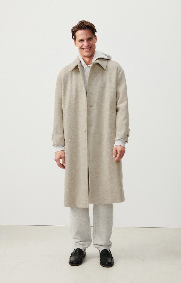 american vintage Manteau homme Karabay - BEIGE CHINE 58 Manches longues Beige - H23