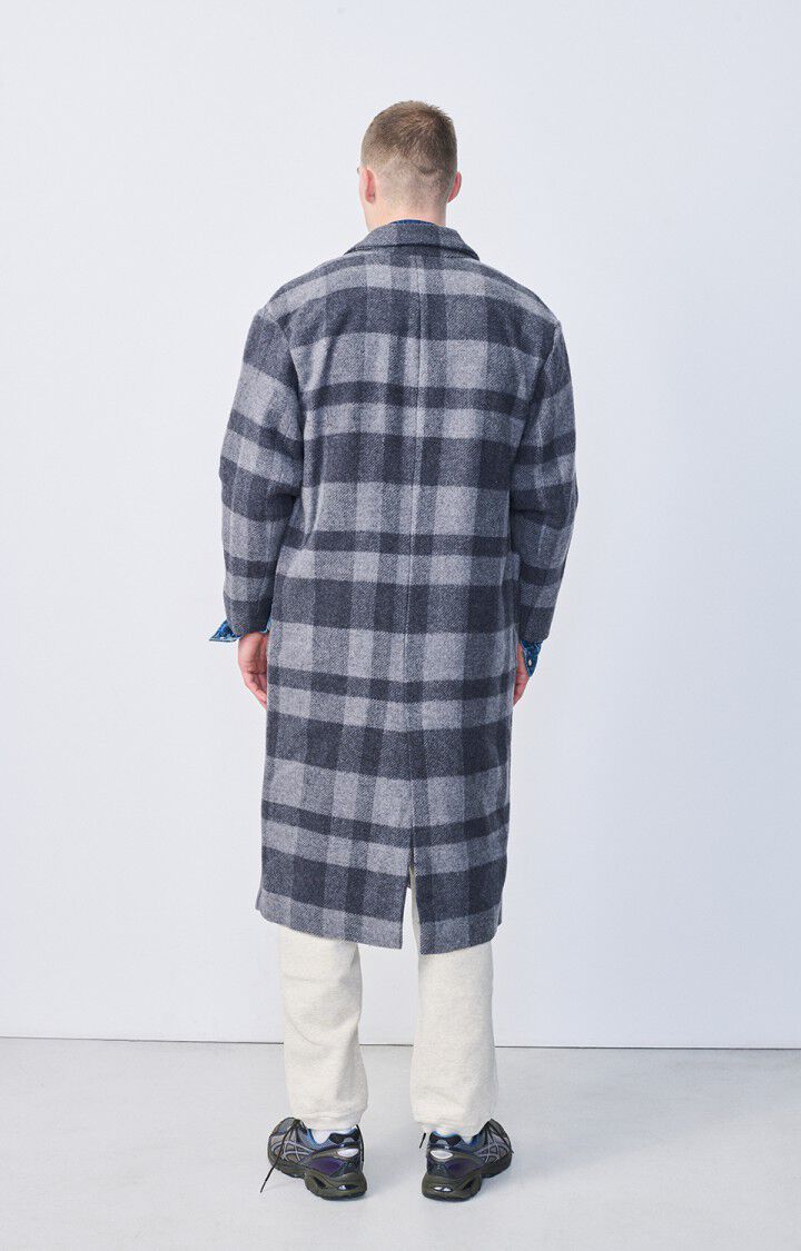 American Vintage Manteau Homme Lidoroad - CARREAUX GRIS Manches Longues Gris - H22