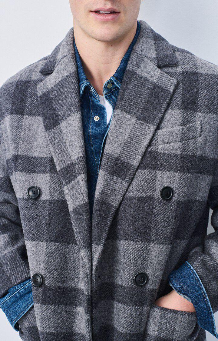 American Vintage Manteau Homme Lidoroad - CARREAUX GRIS Manches Longues Gris - H22