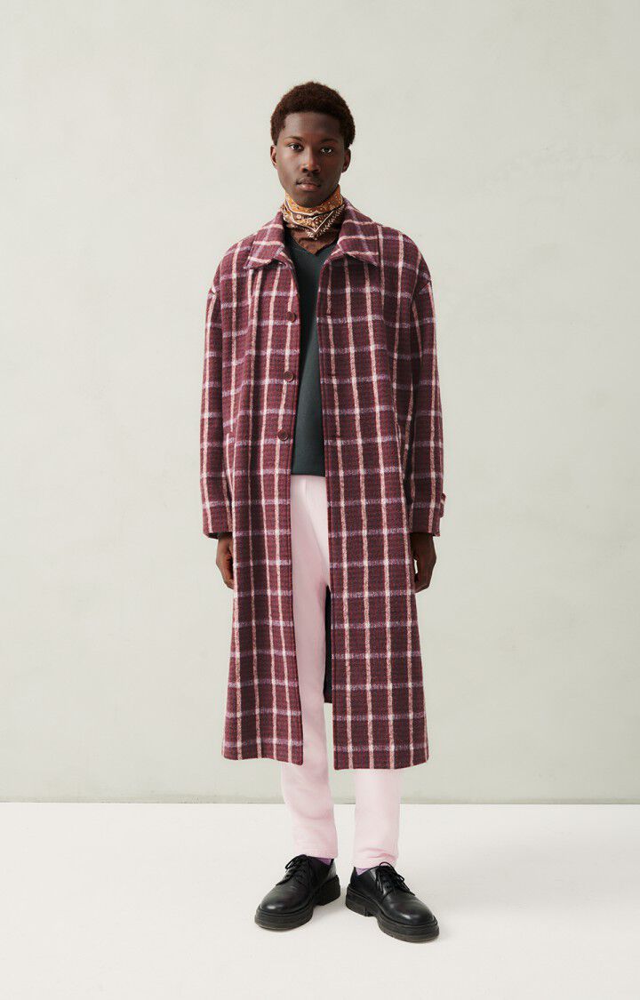 American Vintage Manteau Homme Ranow - TARTAN AIRELLE 60 Manches Longues Rouge - H23