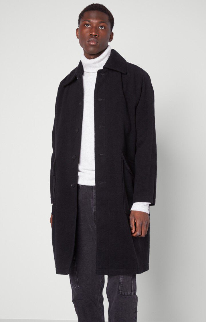 american vintage Manteau homme Rikita - NOIR Manches longues Noir - H21