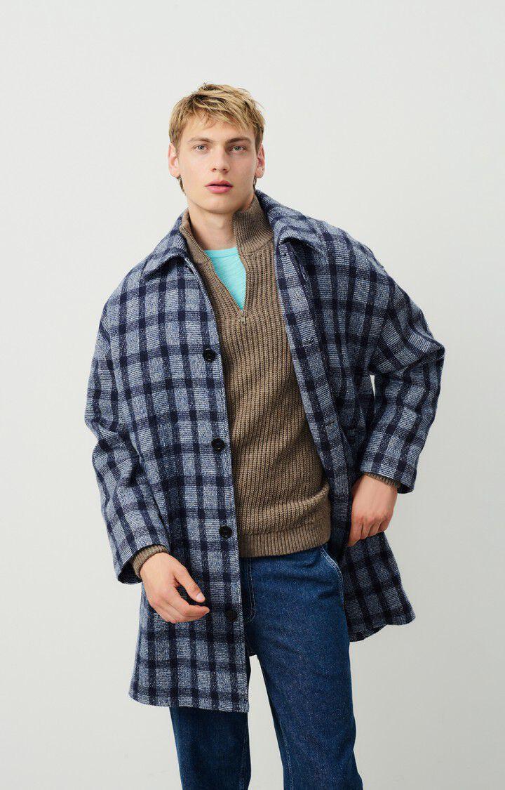 american vintage Manteau homme Tursburg - TARTAN MARITIME 57 Manches longues Bleu - H24