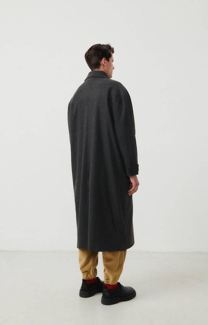 American Vintage Manteau Homme Weftown - ANTHRACITE CHINE 58 Manches Longues Gris - E24