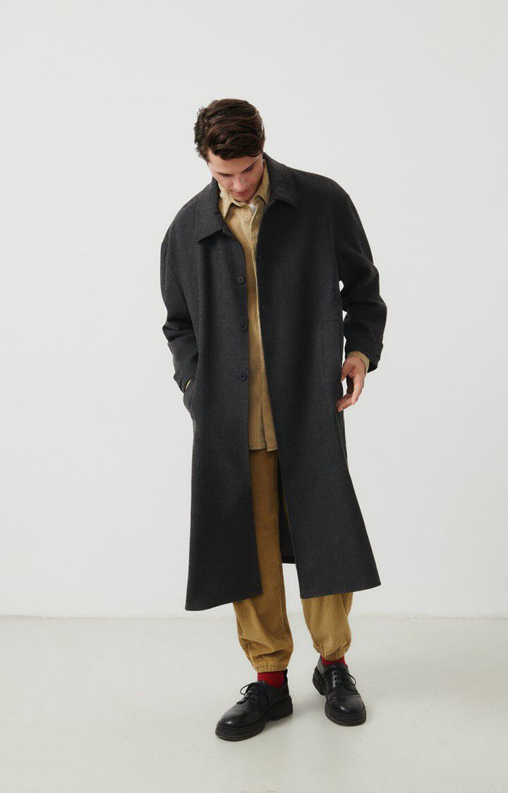 american vintage Manteau homme Weftown - ANTHRACITE CHINE 58 Manches longues Gris - E24