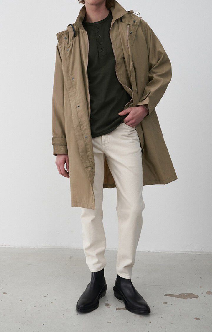 american vintage Manteau homme Zitoun - LATTE Manches longues Marron - E22
