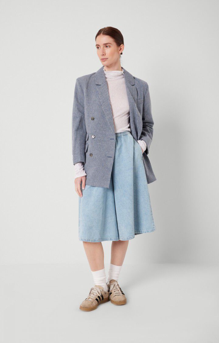 American Vintage Pantacourt Femme Fybee - BLEACHED Bleu - E22B
