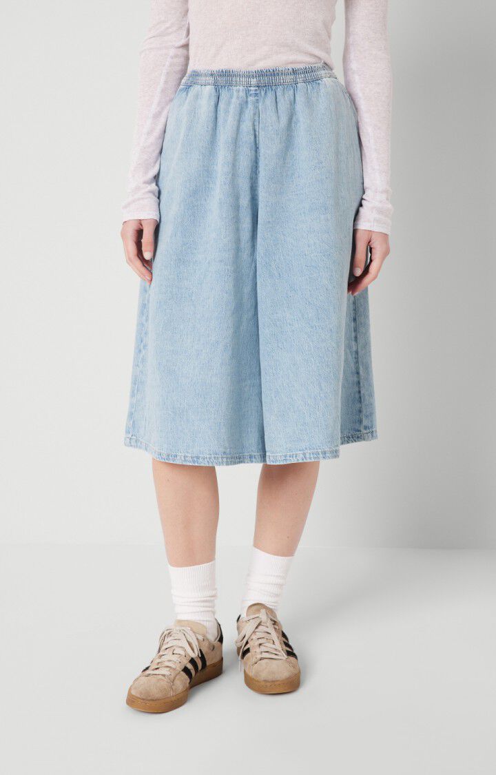 american vintage Pantacourt femme Fybee - BLEACHED Bleu - E22B