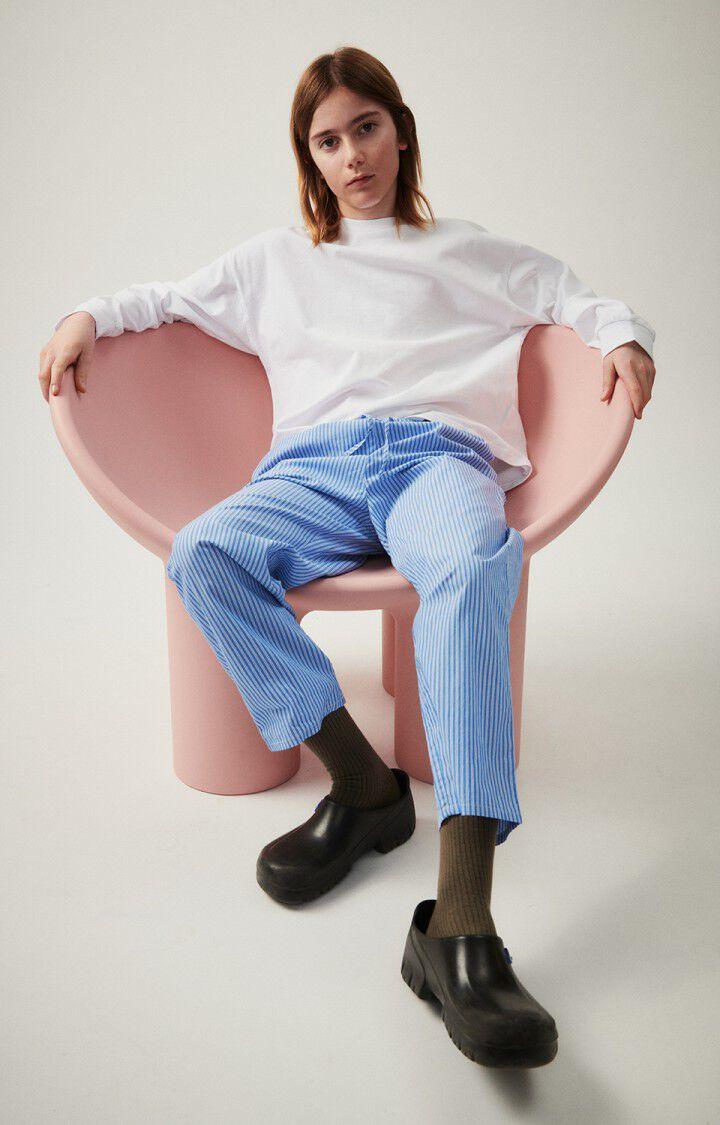 American Vintage Pantalon Enfant Zatybay - RAYURES AQUA Bleu - E25