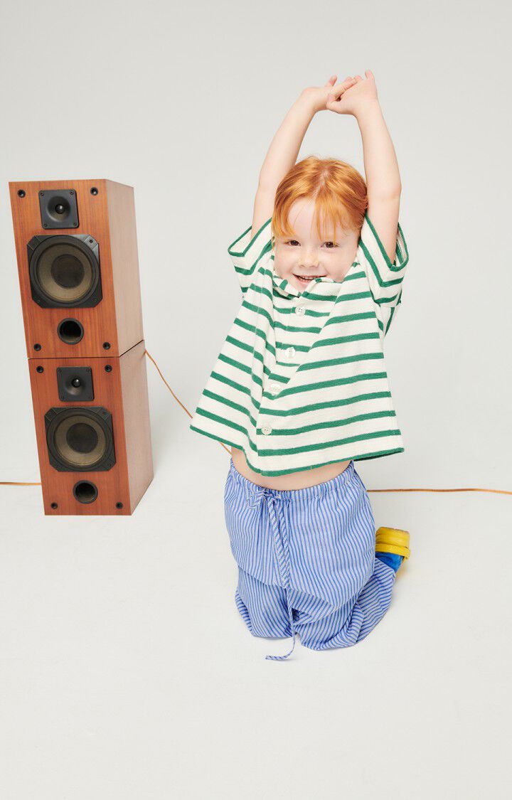 american vintage Pantalon enfant Zatybay - RAYURES AQUA Bleu - E25