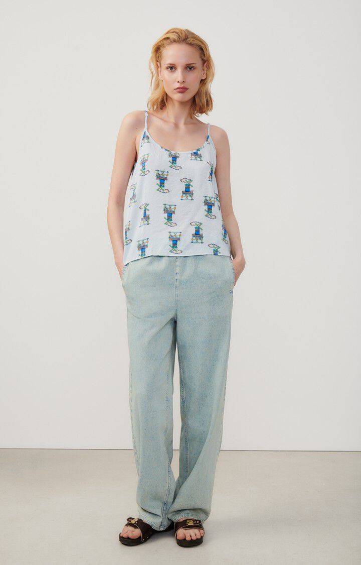 American Vintage Pantalon Femme Besobay - STONE DIRTY Bleu - E24