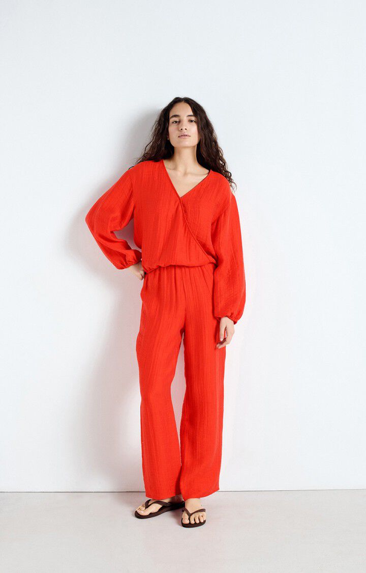 American Vintage Pantalon Femme Detown - AMOUR Rouge - E25