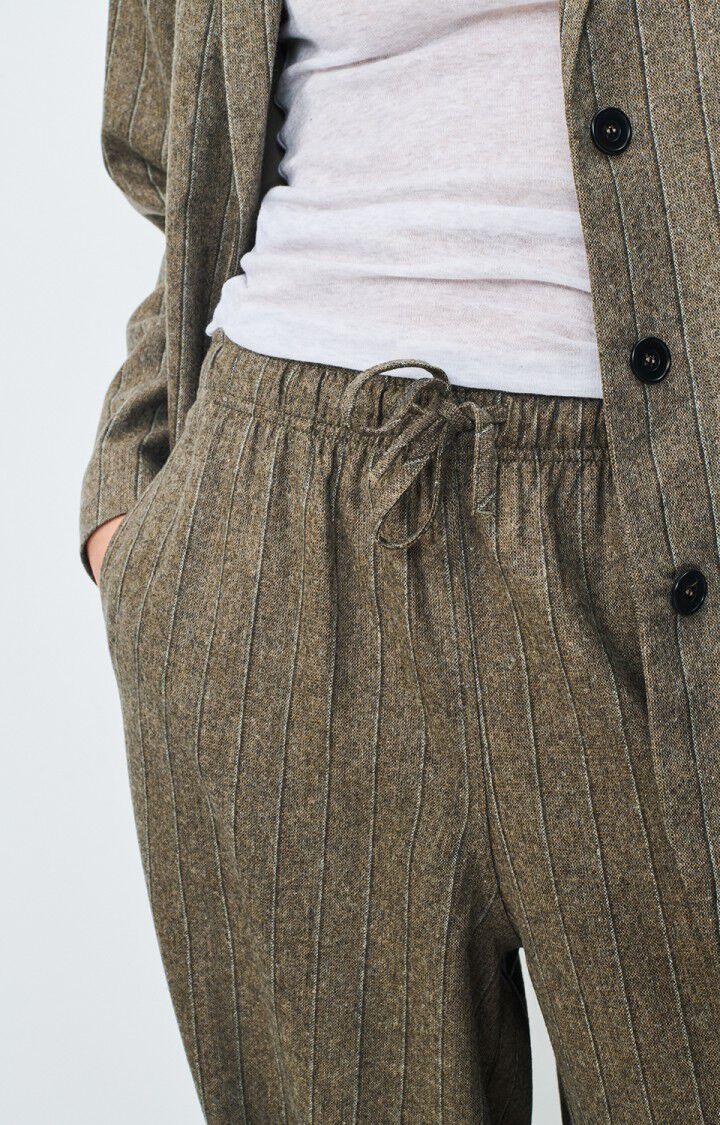 American Vintage Pantalon Femme Dirow - RAYURES TAUPE Marron - E25