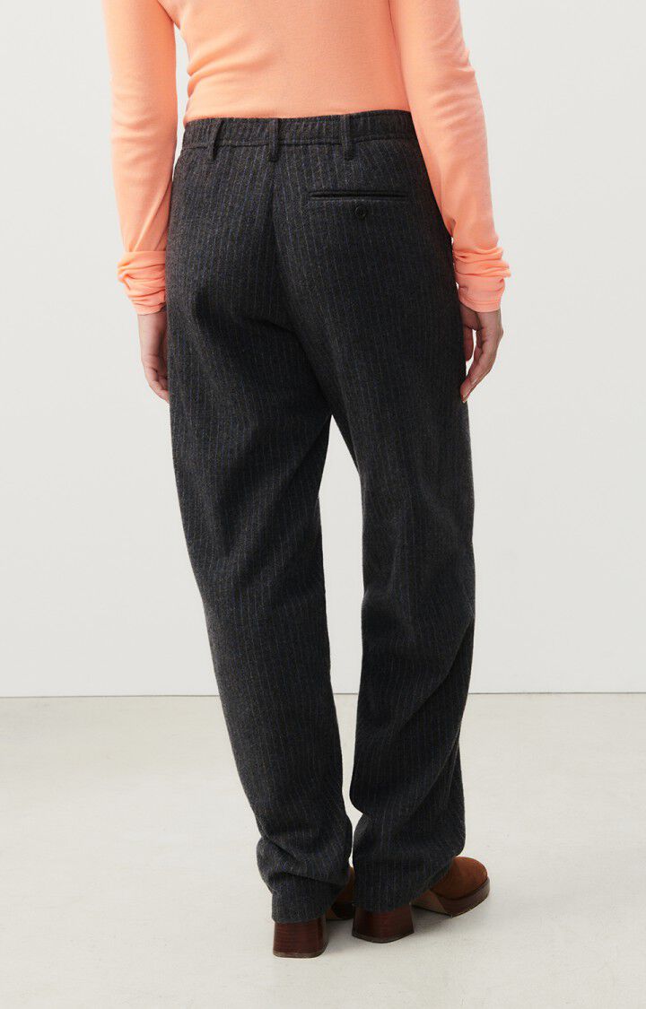 American Vintage Pantalon Femme Dopabay - RAYURES GRISES ET BLEUES Bleu - H23