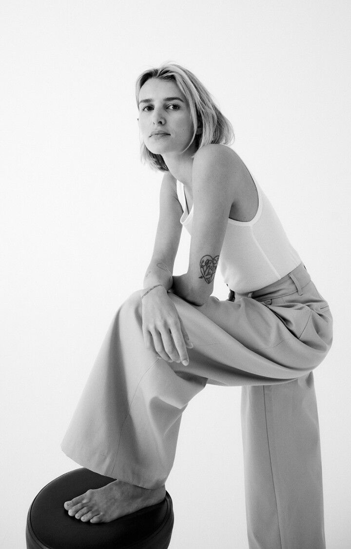 American Vintage Pantalon Femme Gozzy - SESAME Beige - E25