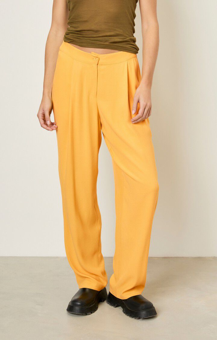 american vintage Pantalon femme Holiester - BRIOCHE Jaune - E17