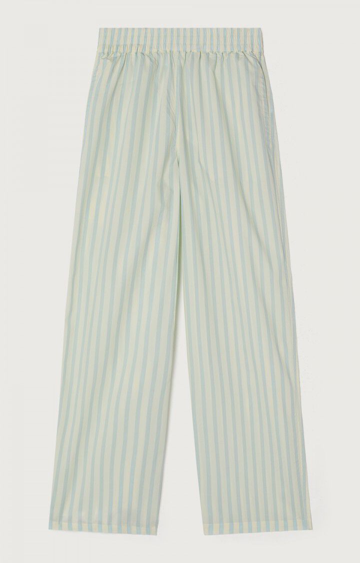 american vintage Pantalon femme Hydway - RAYURES BLEUES CIEL Blanc - E22