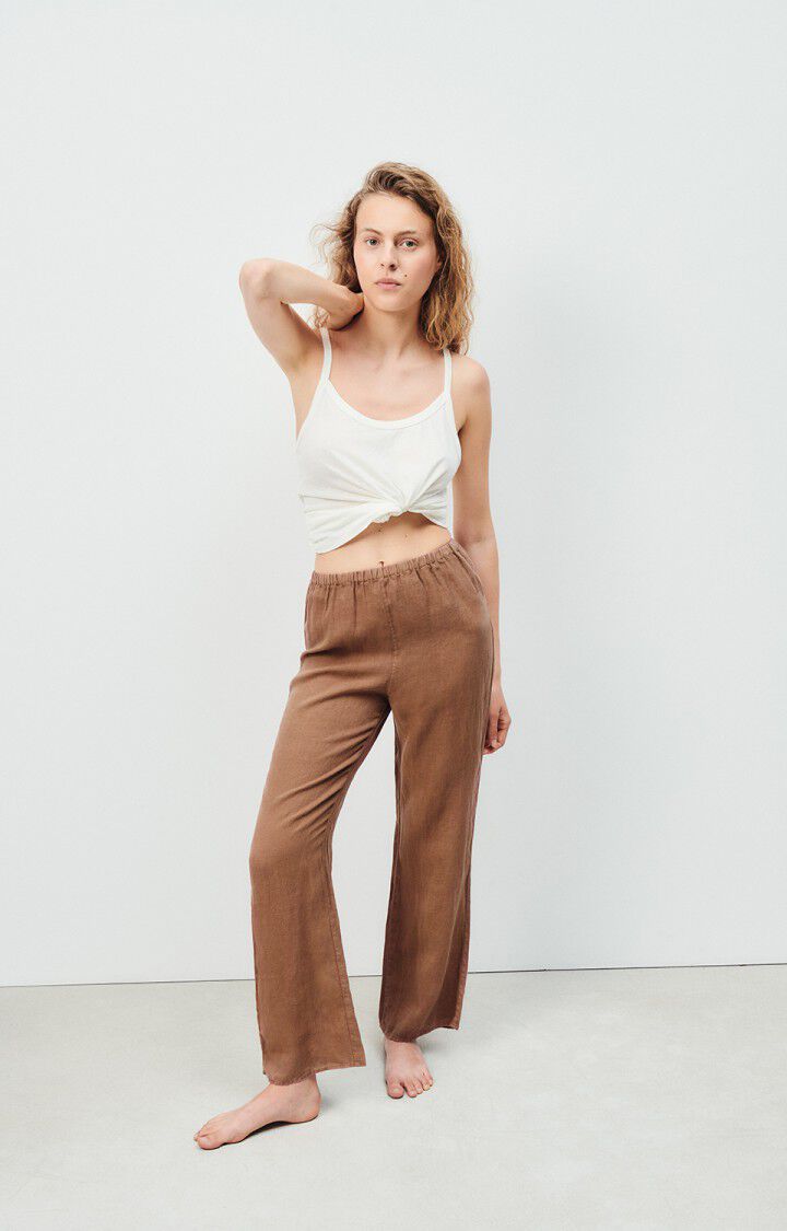 american vintage Pantalon femme Ivybo - CACAO Marron - E24