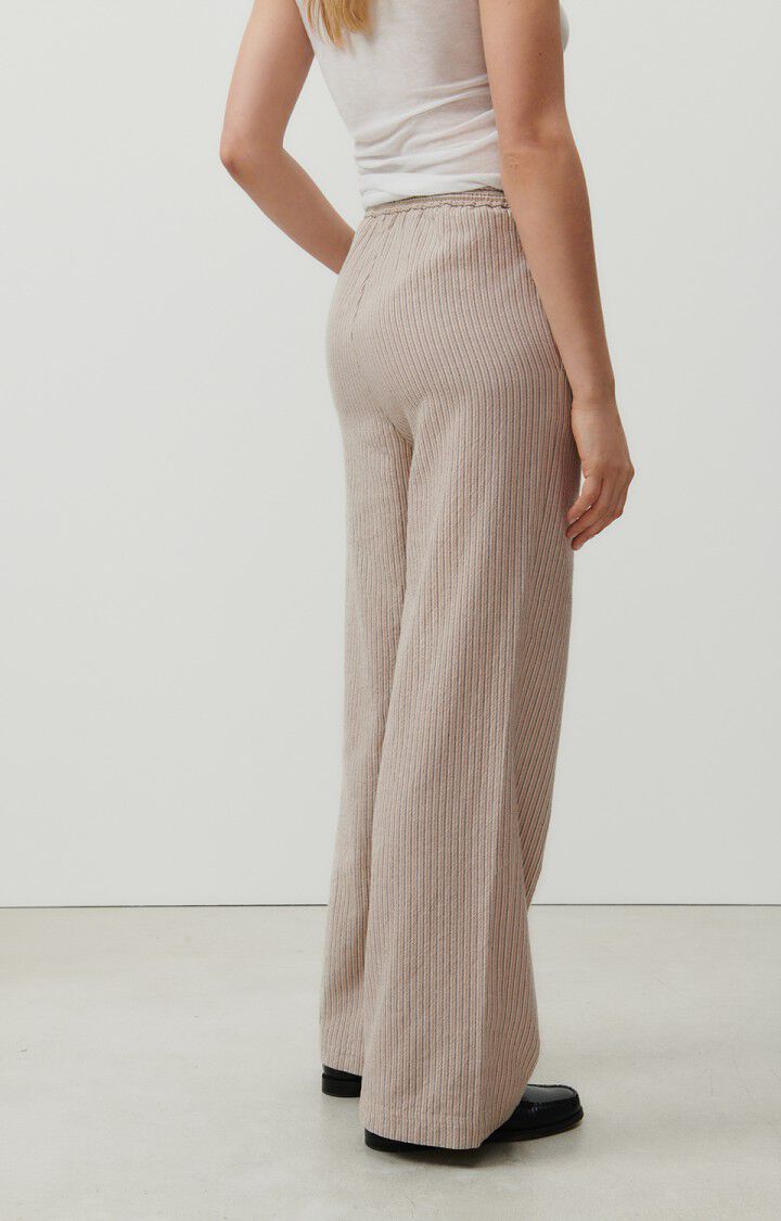 American Vintage Pantalon Femme Kybood - RAYURES BEIGES Beige - E23