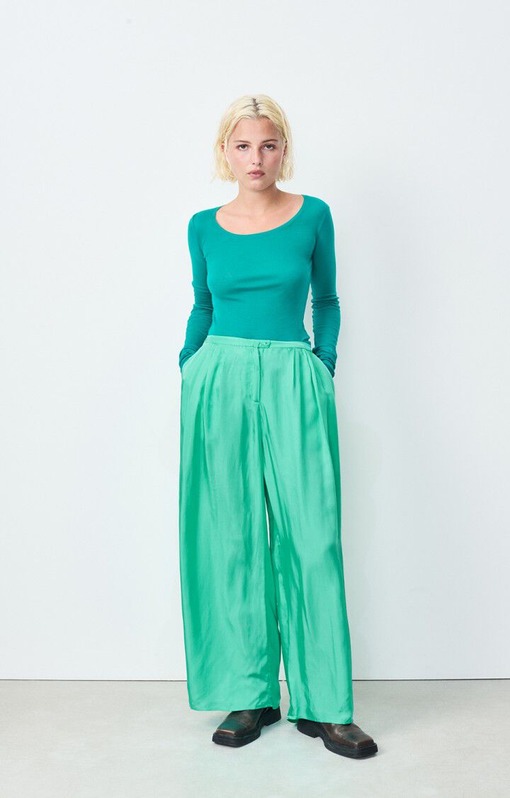 american vintage Pantalon femme Luabird - LAGON Bleu - H24