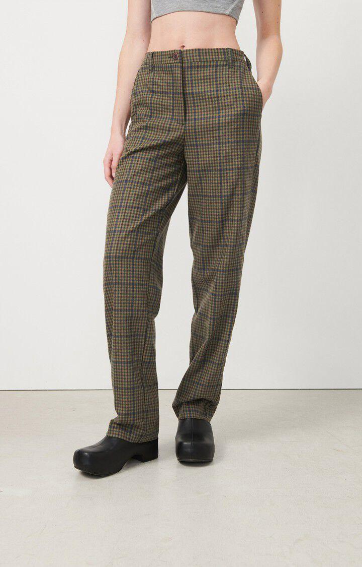 american vintage Pantalon femme Nelabird - TARTAN MARRON Marron - E23