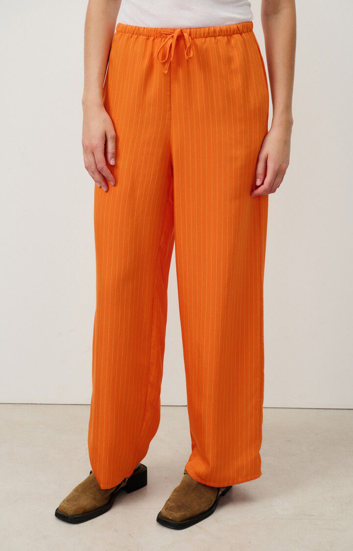 american vintage Pantalon femme Okyrow - CANNELLE RAYE Orange - H24