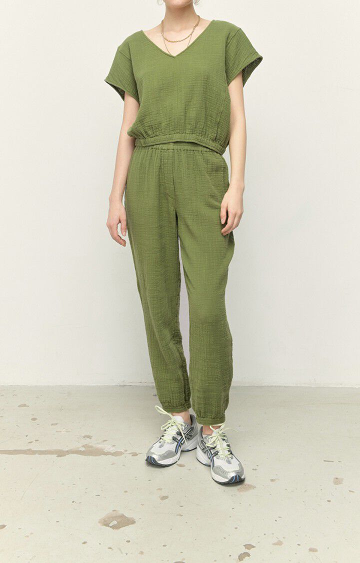 American Vintage Pantalon Femme Oyobay - CROCODILE Vert - E22