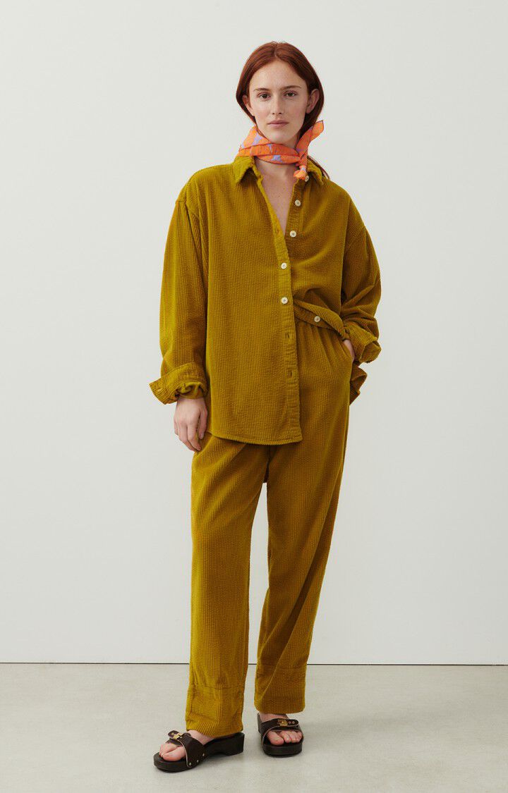 American Vintage Pantalon Femme Padow - BRONZE VINTAGE Jaune - E24