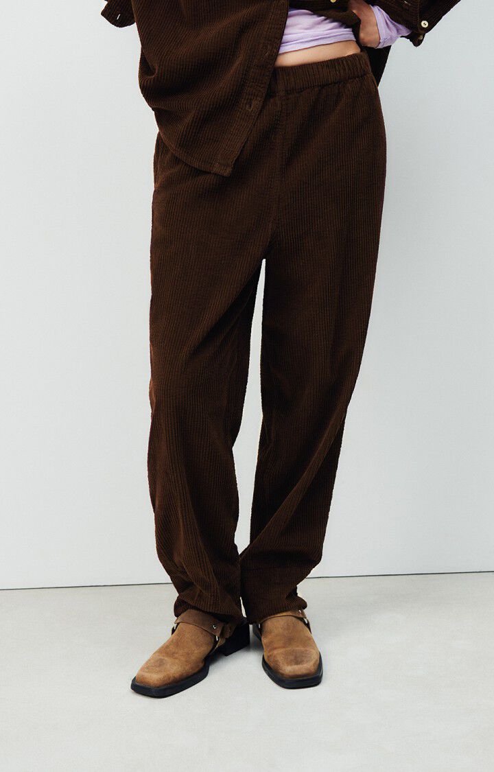 american vintage Pantalon femme Padow - BROWNIE VINTAGE Marron - H24