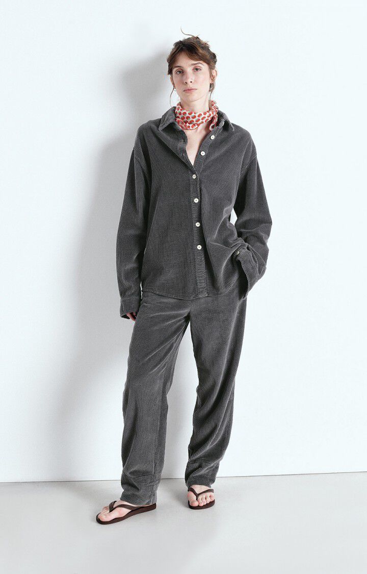 American Vintage Pantalon Femme Padow - CARBONE VINTAGE Noir - E25