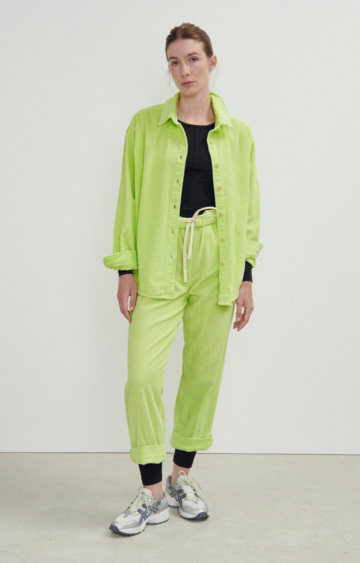 American Vintage Pantalon Femme Padow - JAUNE FLUO VINTAGE Jaune - H23