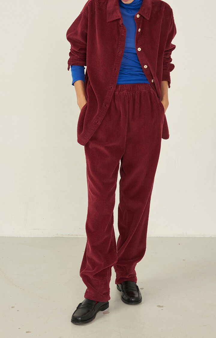 american vintage Pantalon femme Padow - LIE DE VIN Rouge - H22